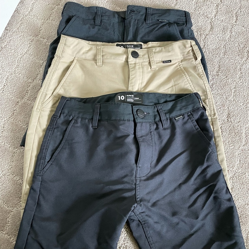 Set of three Hurley dri-fit shorts. Boys 10